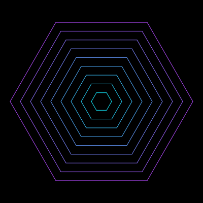 Gradient hexagons